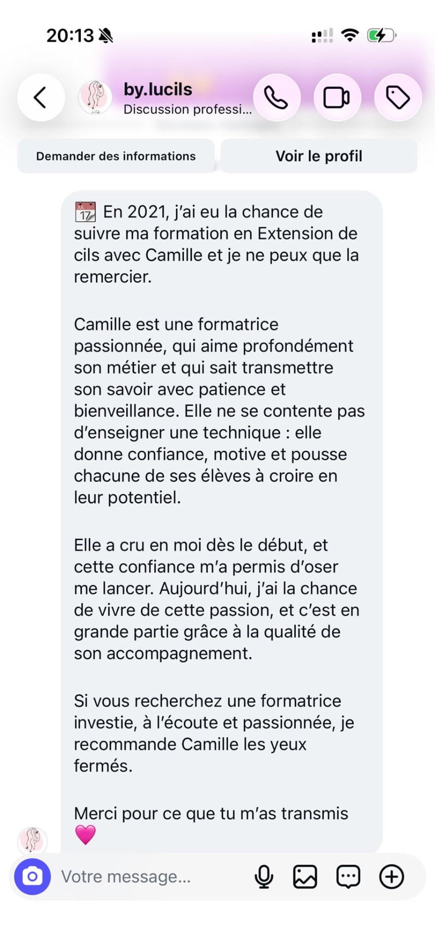 Témoignage d'élève 3